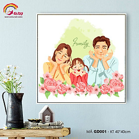 Tranh sơn dầu số hóa tự tô màu Gam GD001 40x40cm căng sẵn khung