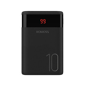Pin sạc dự phòng Romoss Ares 10 10.000mAh LED 3 cổng input Micro - Lightning - Type C - Hàng chính hãng