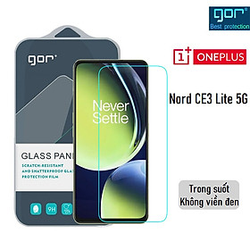 Bộ 2 Kính Cường Lực Gor cho Oneplus Nord CE3 Lite 5G Trong Suốt, Không Viền Đen 9H Vát 2.5D (2 Miếng) - Fullbox.