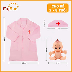Bộ đồ chơi bác sĩ sỹ cho bé gái trai khám bệnh răng nha khoa cao cấp - Áo bác sĩ y tá hướng nghiệp MySun