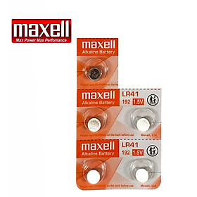 Pin cúc áo chính hãng Alkaline Maxell LR41 cho đồng hồ, thiết bị điện tử - 5 Viên