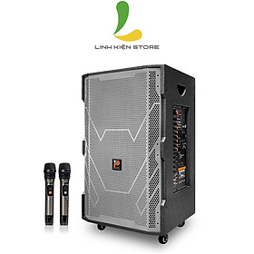 Hình ảnh Loa kéo Prosing W15 Super 10 - Loa di động thùng gỗ công suất cực đại 800W kèm micro không dây hát karaoke âm thanh chất lượng cao - Hàng nhập khẩu