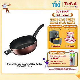Mua Chảo chiên sâu lòng Tefal Day By Day G1436606 28cm - Lớp phủ Titanium nonstick mang lại khả năng chống dính tuyệt vời và độ bền vượt trội - Hàng chính hãng