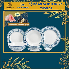 Mua Bộ chén dĩa sứ Minh Long 6 người  - 24 sản phẩm - Jasmine Thôn Dã - dùng cho gia đình  sứ đẹp cao cấp dùng đãi khách