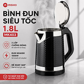 Mua Bình đun siêu tốc Mishio MK403 dung tích 1.8L vỏ nhựa cách nhiệt chống bỏng - hàng chính hãng
