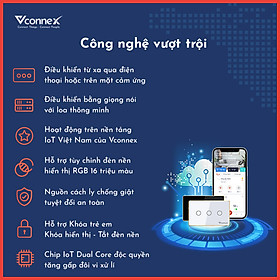 Công tắc thông minh wifi cảm ứng điều khiển từ xa, hình chữ vuông không viền 03 Nút, công suất 800-2500W. BH 2 năm 1 đổi 1