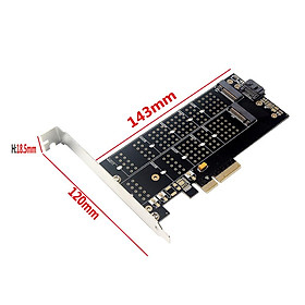 NVMe Protocol PCIe to M.2 Interface SSD M.2 Adapter Card 110mmM_Key Plus B_Key Dual Adapter Card