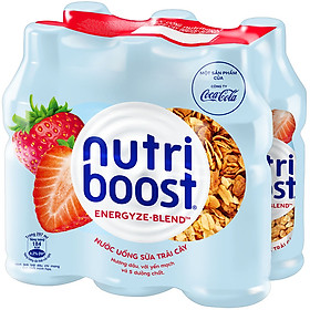 Lốc 6 Chai Sữa Nutriboost Thế Hệ Mới Hương Dâu (297ml / Chai)