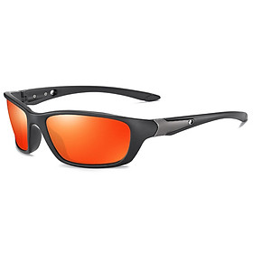 Kính mát thể thao ROBEO, phom ôm mặt tròng Polarized A5307 - Gọng đen nhám