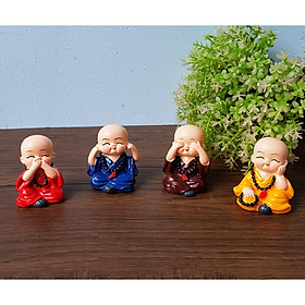 Mua Bộ 04 chú tiểu Tứ Không đeo xâu chuỗi size 5cm - mẫu Việt Nam