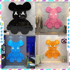 Tranh mica dán tường - Kaws Bearbrick trang trí quán cafe, trà sữa, cửa hàng, spa, salon