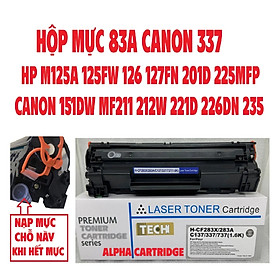 Hộp mực 83A/337 Dành cho HP M125 125fw 125A M126 127 M127fw M201 Canon MF151dw 211 212w 221d 215 MF217w MF226dn MF229dw CÓ LỔ ĐỔ MỰC-Hàng chính hãng Alpha Cartridge