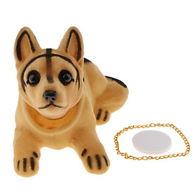 Bobbing Shaking Head Nodding  DOG W/ GOLD CHAIN Decoration for Car