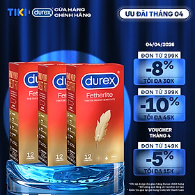 Bộ 3 Bao Cao Su Durex Fetherlite – Hộp 12 bao