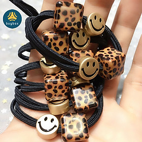 Combo 3 Dây buộc tóc thiết kế mặt cười đáng yêu, độc đáo, chất liệu thun bền, không gây rụng tóc - Buybox - BBPK298
