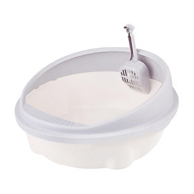 Open Litter Box Toilet Durable W/ Spoon for Kitten Puppy Bunny