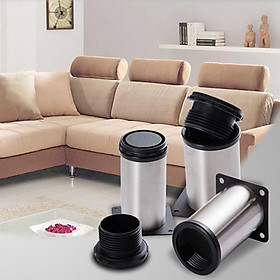 4 Pieces Stainless Steel Adjustable Round Furniture Legs Sofa Legs