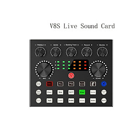 Soundcard V8S kết nối bluetooth dành cho mic thu âm, Karaoke, livestream, hát live...