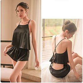 Bộ Đồ Ngủ 2 Dây Bằng Vải Lụa Thoáng Mát