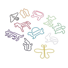 60 Pieces Mixed Multicolor Paper Clips, 12 Styles Kawaii Animal Shapes Making Clips 3 - 4cm for Scrapbooks Bookmark Office School Notebook File Photo Card Calendar Notepad Markers Supplies