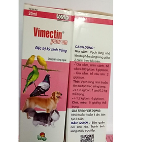 1 LỌ VIMECTIN pour on ĐẶ.C TR.Ị K.Í SI.NH TR.Ù.NG, MẠ.C, R.Ậ.N CỦA VEMEDIM