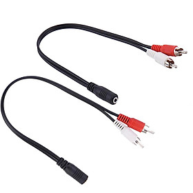 2 Pack 3.5mm Stereo Female Mini Jack To 2 Male RCA Plug Adapter Audio Y Cable