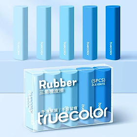 Bộ 5 Gôm Tam Giác - Truecolor ZCE-0967B - Màu Xanh Dương