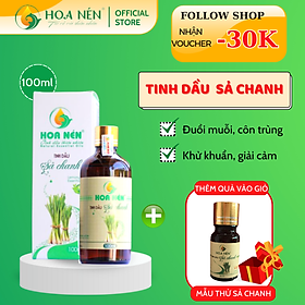Tinh dầu Sả Chanh nguyên chất 100ml - Hoa Nén - Vegan - Đuổi muỗi, giải cảm, khử mùi