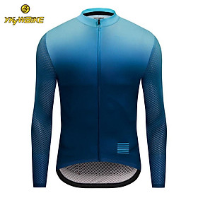 Ykywbike Pro Cycling Jersey Xe đạp Quần áo thể thao MTB quần áo dài tay Color: YLJZ014 Blue Size: Asia M