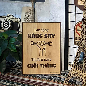 Mua TRANH ĐỘNG LỰC. Tranh gỗ 2 màu tương phản  treo văn phòng tạo động lực làm việc. PMV-TDL002