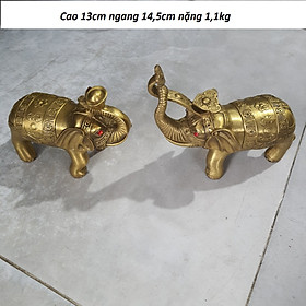 Cặp voi như ý chất liệu bằng đồng vàng MS0630