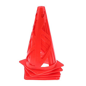 5pcs 9" Sport Training Traffic Cones Soccer Cone, Choice of Colors Yellow