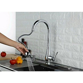 Mua VÒI RỬA CHÉN BÁT CAO CẤP 2 ĐƯỜNG NÓNG & LẠNH CÓ DÂY RÚT KÉO DÀI | ĐỒNG MẠ CHROME THƯƠNG HIỆU ROSLER-668  BH 3 NĂM