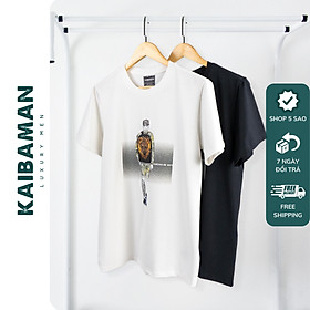 [A01-021]Áo Thun T-Shirt In Hình Hai Màu Đen Trắng Áo Phông Nam Cổ Tròn Cotton Compact - KAIBAMAN STORE