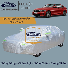 Bạt phủ xe ô tô tráng nhôm cao cấp dành cho xe BMW 520i , 3 lớp chống nóng, chống thấm, chống bụi - Hàng Chính Hãng