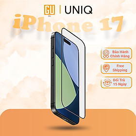 Kính Cường Lực Cho iPhone 17/ 17 Air/ 17 Pro/ 17 Pro Max UNIQ OPTIX COVEX VIVID Clear Trong Suốt Viền Đen Độ Dày 0.33mm Hàng Chính Hãng