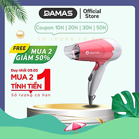 Máy Sấy Tóc Damas JT3377 Chính Hãng - Tay cầm gấp gọn tiện dụng, chế độ bảo vệ nguồn điện, tự động ngắt nguồn chống cháy thiết bị