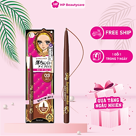 Bút Chì Sáp Kẻ Lông Mày ,Không Lem Trôi,Lõi Siêu Mịn Kissme Heroine Make Quick Eyeliner Màu Nâu Sáng