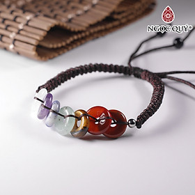 Vòng thắt dây đồng điếu đá thiên nhiên 12mm - Ngọc Quý