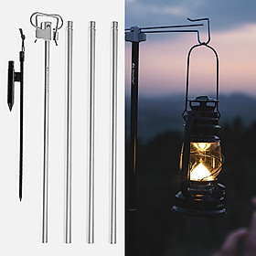 Camping Lantern Stand Detachable Telescopic Outdoor Lamp Holder Black