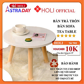 Mua Bàn trà  tròn  bàn sofa HOLI ( BT01) tròn bệt  đường kính mặt bàn 60x60cm  chân gỗ sồi tự nhiên ( Màu Trắng