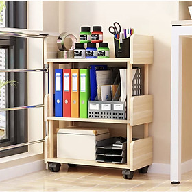 Mua Kệ 3 Tầng Có Bánh Xe - Kệ Gỗ Đựng Gia Vị  Đựng sách   Kệ Gỗ Tự Nhiên Láp Ráp Đơn Giản Dễ Dàng