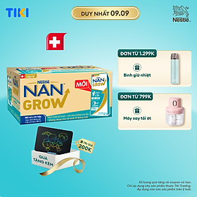 Thùng 24 hộp Sữa pha sẵn Nestlé NANGROW sữa mát công thức từ Thụy Sĩ 6 lốc x (4 hộp x 180ml) - (Bé từ 1 tuổi) Tặng Bảng viết LCD Kalpen