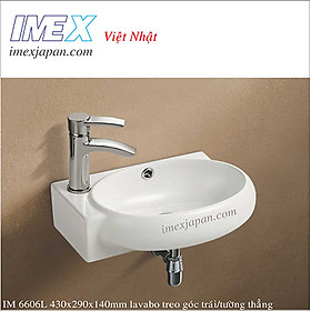 Mua Lavabo treo tường góc trái men sứ phủ nano cao cấp nhỏ gọn IMEX IM 6606L