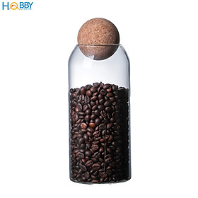 Hũ thuỷ tinh đựng hạt nắp gỗ bần Hobby home decor LTT4 tùy chọn - Hũ 1200ml