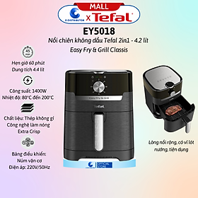 Mua Nồi chiên không dầu kiêm nướng Tefal EY5018 Easy Fry & grill XL Classic (màu đen - cơ - 4 2L) - Hàng Chính Hãng