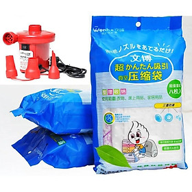 Mua Bộ 8 túi hút chân không đựng chăn màn quần áo tặng kèm bơm tay cao cấp dododios