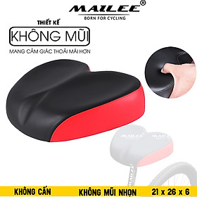 Yên xe đạp Không mũi trước công thái học PU-667, mềm rộng dày, chống sốc 26x21x6 cm Da PU phù hợp xe đạp/ xe đạp điện/ xe mtb - Mai Lee - màu đỏ