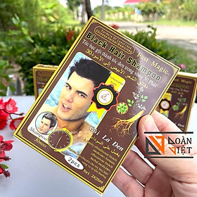 DẦU GỘI LÀ ĐEN - Chỉ 30 phút từ tóc bạc sẽ chuyển thành đen GIỮ MÀU TRÊN 3 THÁNG- An toàn tiết kiệm . Hộp 2 gói