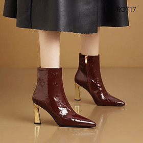 Boots thời trang nữ mũi nhọn, gót nhọn cao cấp ROSATA RO717- 9p - BKSTORE